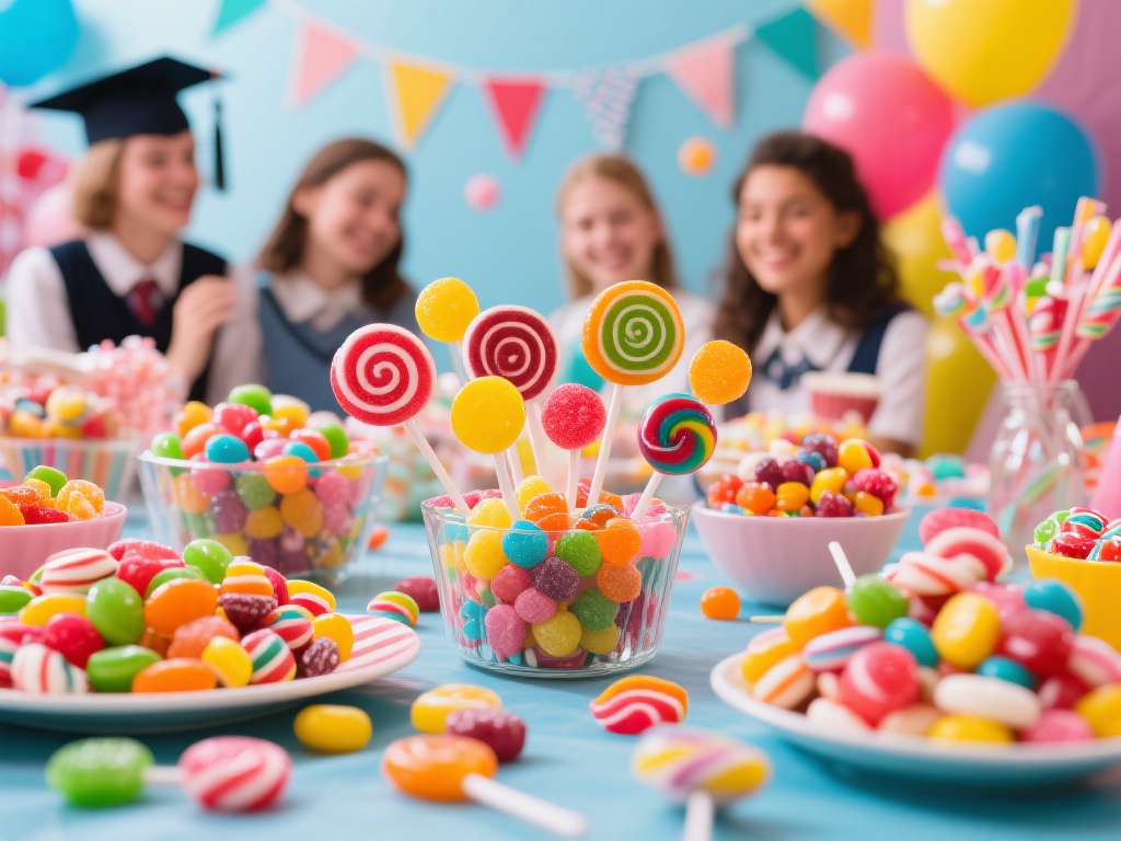无论是生日派对、节日庆祝还是毕业聚会，糖果总能点亮