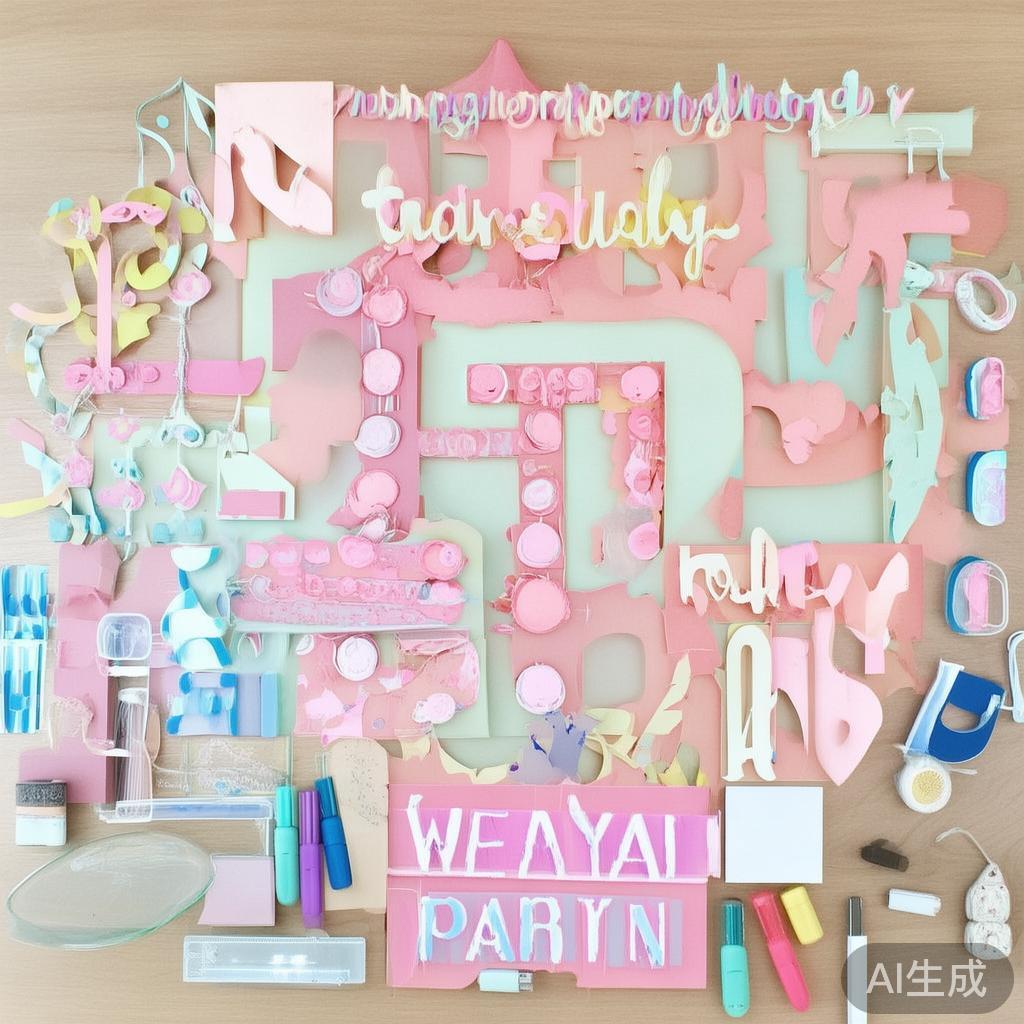 糖果派对彩色字装饰的技巧与详细制作步骤分享 首先,制作出引人注目的彩色字装饰,需从明确设计主题