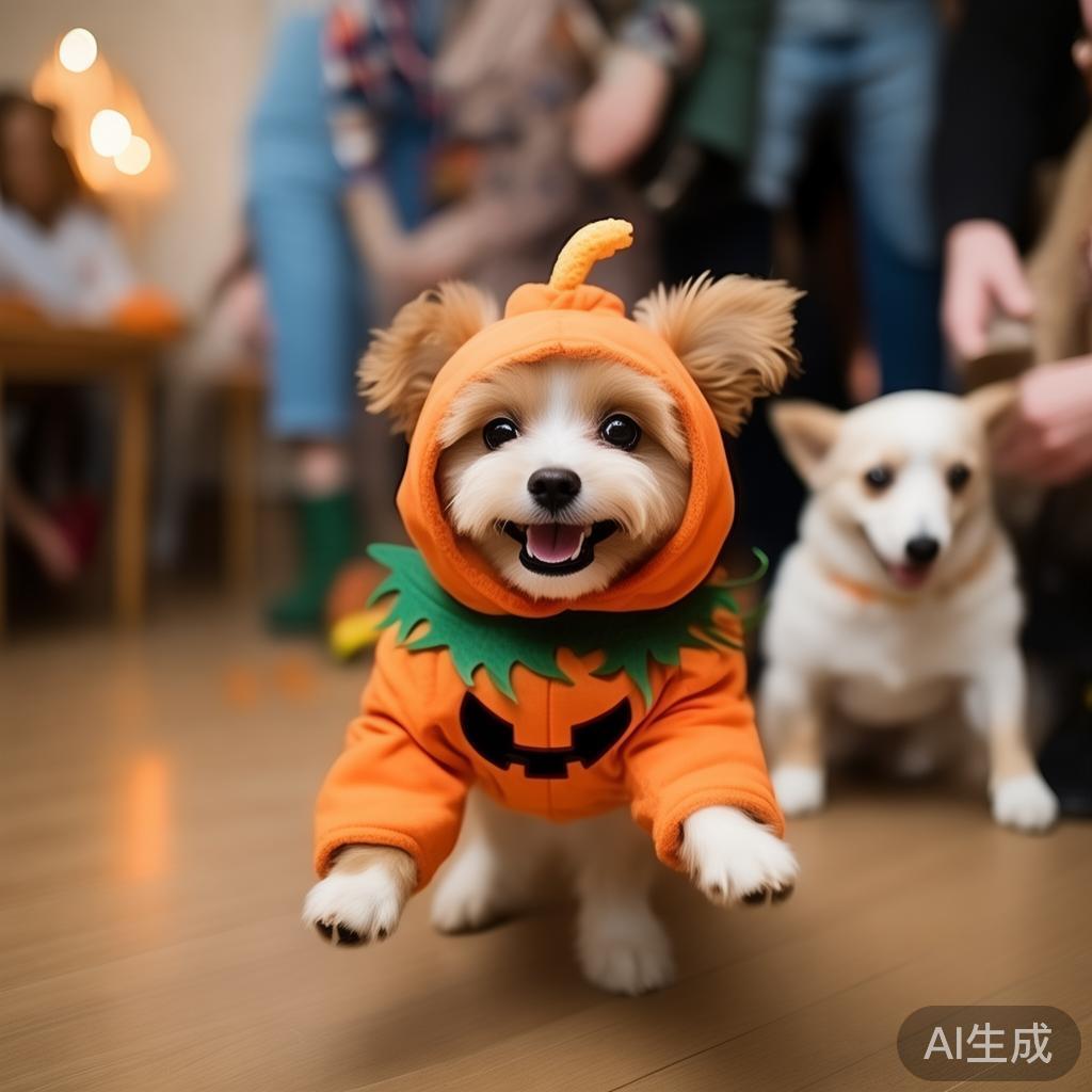 万圣节糖果派对：可爱小狗欢乐狂欢盛宴