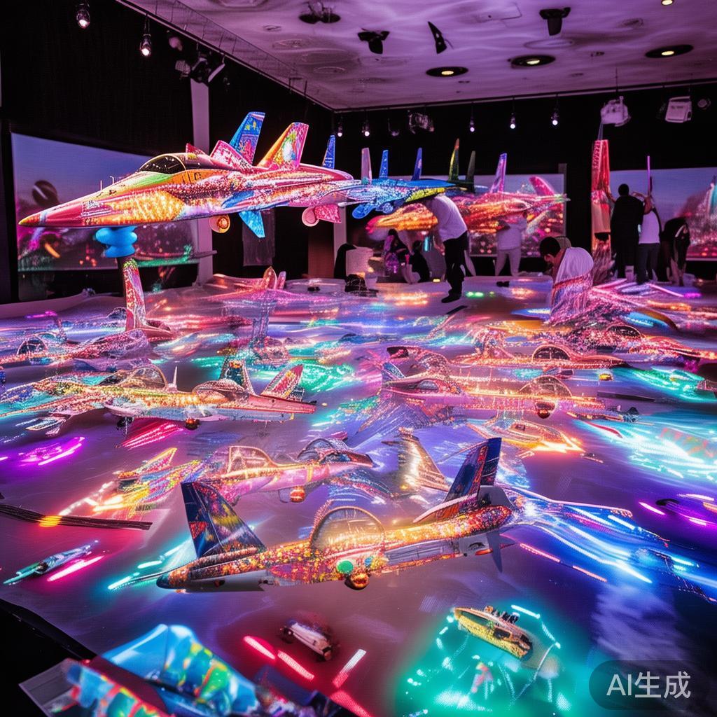 更值得一提的是，派对还设有糖果主题的战机模型展示，